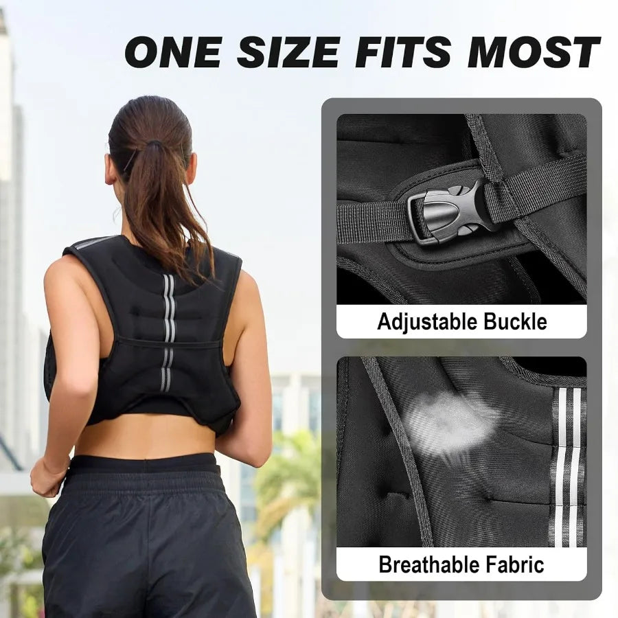 Weighted Vest,8lbs Weights Vest for Women Men with Reflective Stripe for Workout, Strength Training, Running, Walking