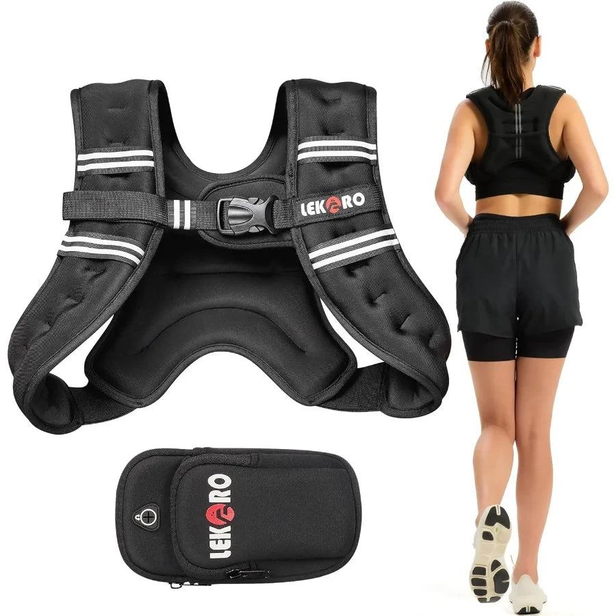 Weighted Vest,8lbs Weights Vest for Women Men with Reflective Stripe for Workout, Strength Training, Running, Walking